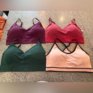 Seamless V-Neck Bralette - Pink, Plum, Green, Blush